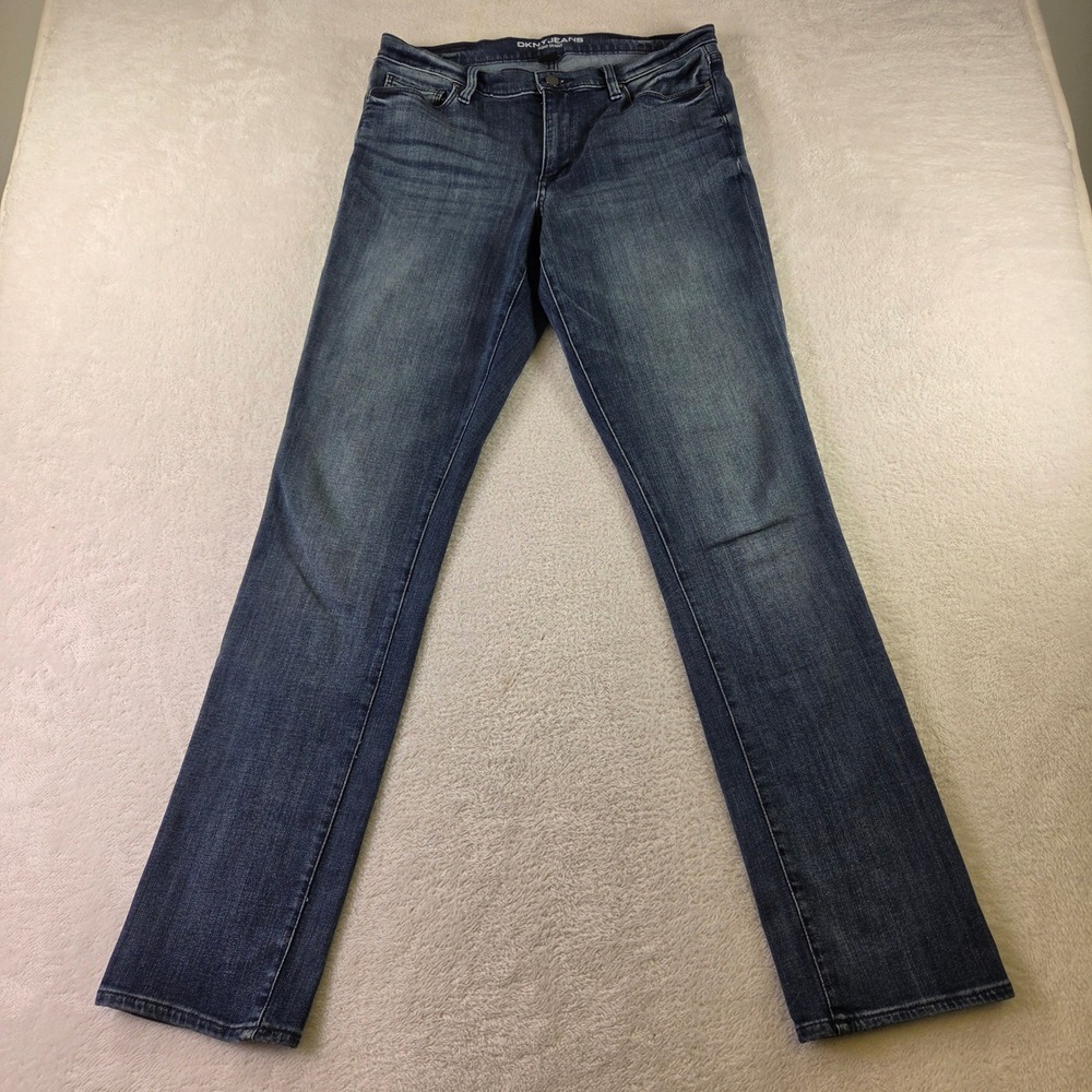 DKNY Jeans Soho Skinny Womens Size 10 Medium Wash Denim Blue Jeans 2820